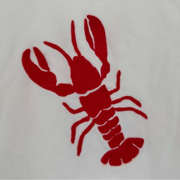 New J. Crew Cream Sweatshirt with Embroidered Red Lobster - Picture 3 of 4